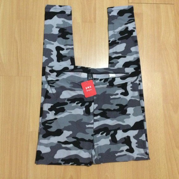 SWS Gray Camo Soft Leggings XL NWT - Picture 2 of 13